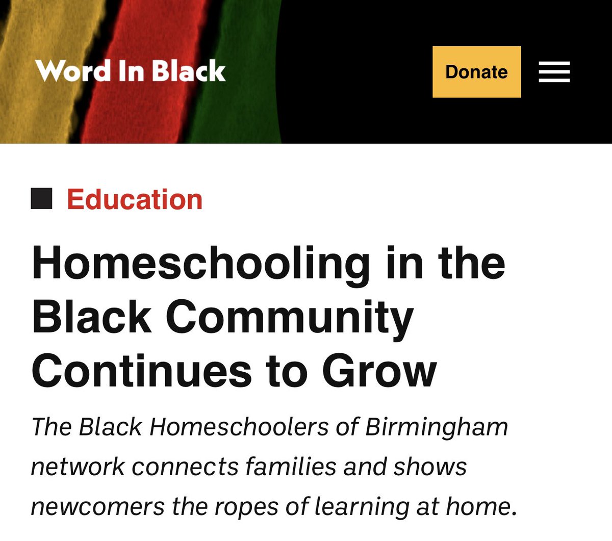 BHofBirmingham's tweet photo. Thank you to @WordInBlack for the feature. Black Homeschoolers of Birmingham is quickly becoming the PREMIERE source of community, engagement, and support for Black homeschooling families across the southeast. Check out the full article here https://t.co/KD35twf0lo https://t.co/bVk8O89Rcf