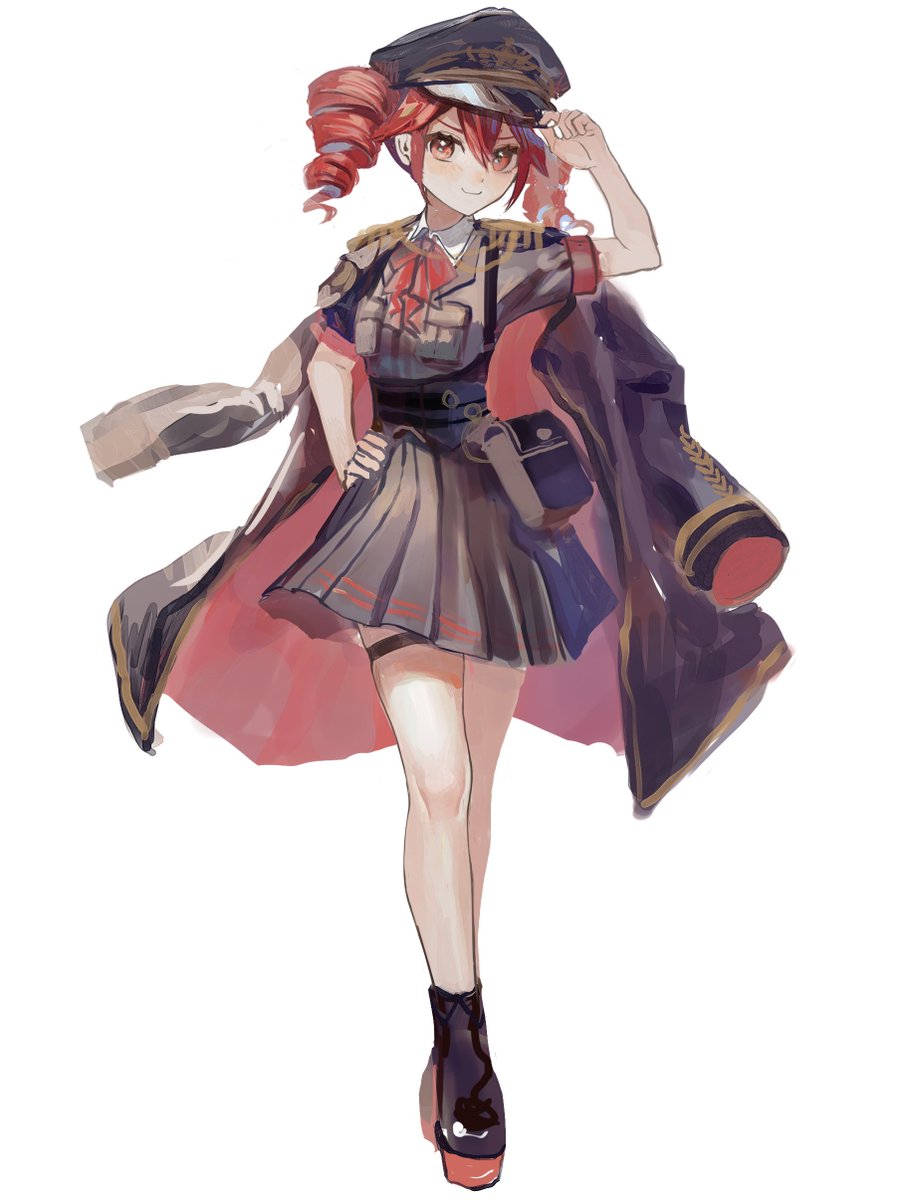 kasane teto 1girl solo drill hair hat red hair red eyes twin drills  illustration images