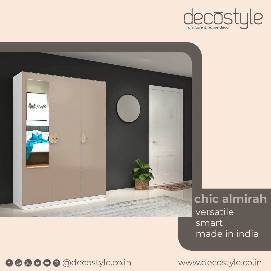 Decostyle Chic Almirah #decostylefurniturestore #indorefurniturestore #furnitureshowroomindore #furnituredesign #indore #homedecore #satisfactionfurniture #furnituremakeover #furnituremanfacturer #homefurniture #almirahdesignforbedroom #almirahdesign #Almirah #officealmirah