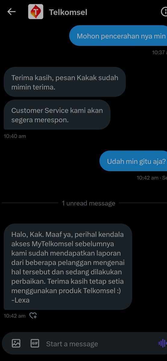enjoyplis's tweet photo. @Telkomsel jawaban begini mesti DM DM segala 😁 https://t.co/wNjpOphKfR