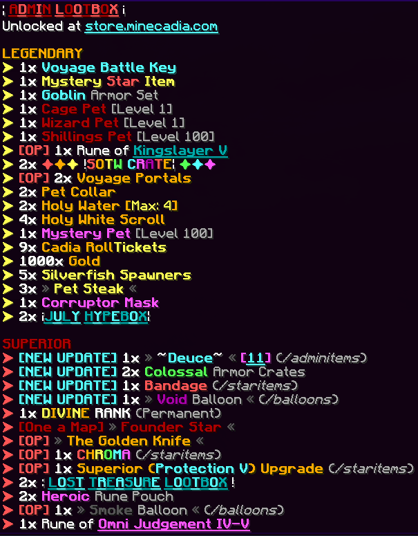 PlayMinecadia's tweet image. The Admin Lootbox has officially returned and been released on the Factions Galaxy Realm! 🌎

 In celebration, we'll be giving away the following:  
☄️2x ADMIN LOOTBOX  
☄️1x ADMIN LOOTBOX
🪙 3,500x Gold    

Follow us, Retweet, and Like to enter!