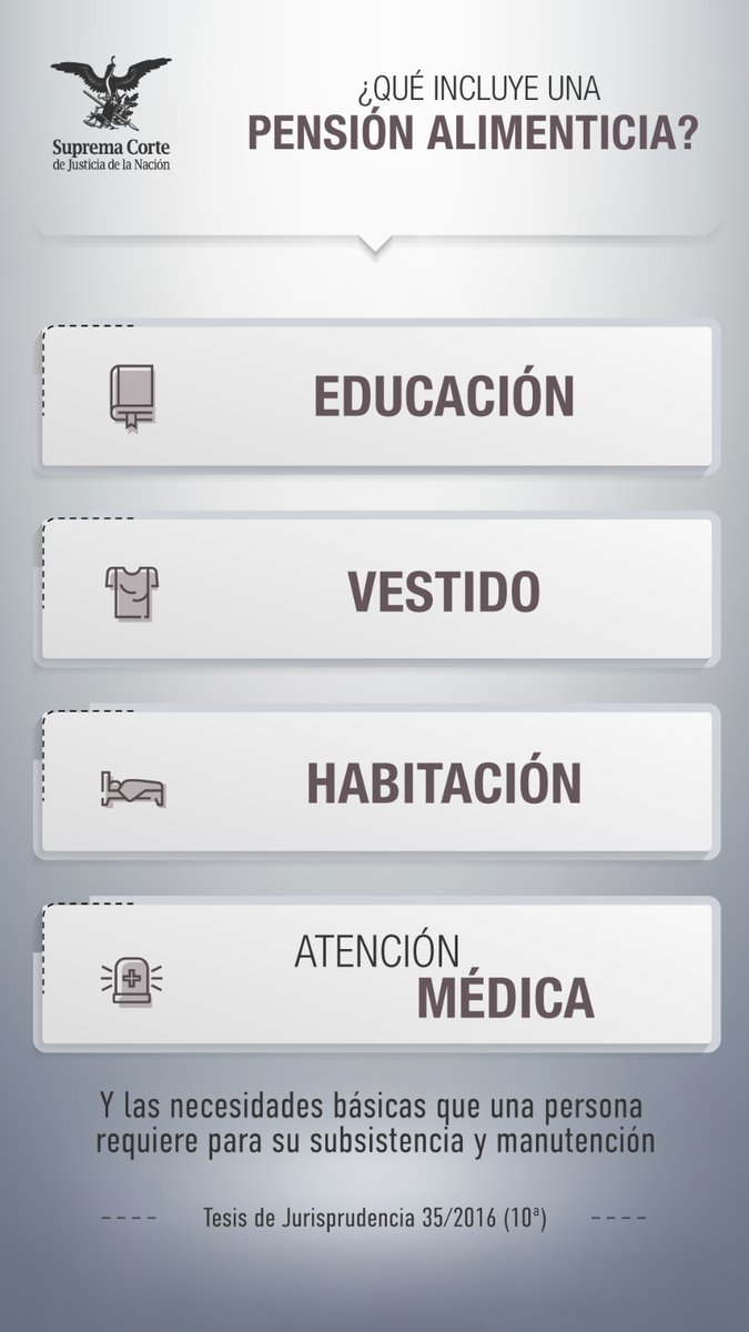 SCJN's tweet photo. ¿Qué incluye una pensión alimenticia para hacer efectivo el derecho fundamental a acceder a un nivel de vida adecuado?

#Jurisprudencia 🔗https://t.co/0tP5d7IE0T https://t.co/Dcm6bomRTb