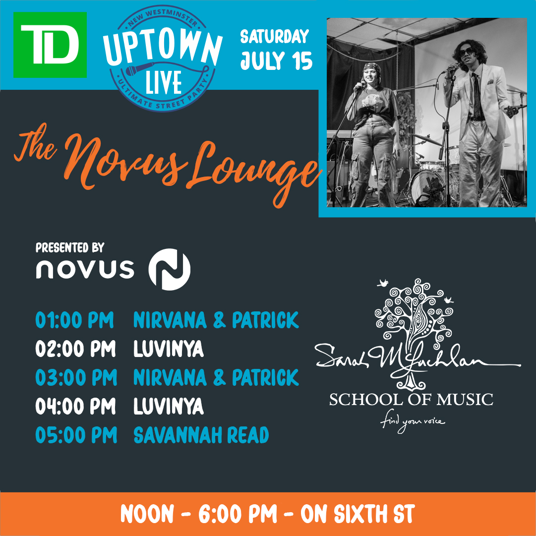 uptownlivenw's tweet photo. Novus Lounge on Sixth St 1:00 PM - 6:00 PM featuring students of @SarahMcLachlan School of Music @Novusnow @TD_Canada #uptownlive #newwestminsterbc #multiculturalcelebration #jointheparty @cityofnewwest @MyUptown https://t.co/Pd7YVd0fvY