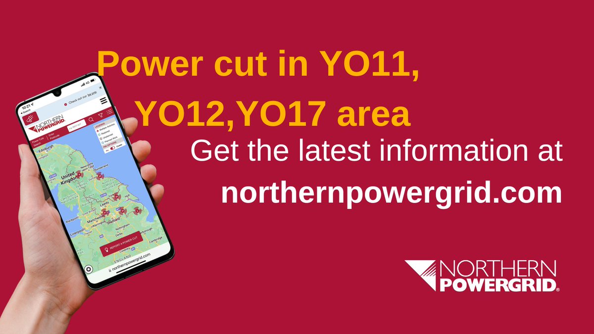 Northpowergrid's tweet photo. Update#Powercut in #YO11,YO12,YO17. We have managed to restore power to 634 customers. We estimate to have the power back on for the remaining 410 customers by 11:00am. #TeamPowergrid are working hard to restore power and we thank you for your patience. https://t.co/bcvbwASyXg