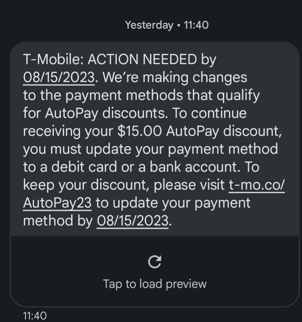 cort86's tweet photo. Well @tmobile is again moving towards unfriendly customer policies. The 35 dollar fee to change service/upgrad phone (even self service) was annoying enough ...now this BS. This keeps up its time to shop around. #greed https://t.co/wUnjZv9gSG