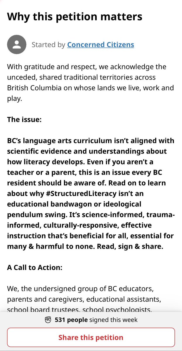 psychedupnorth's tweet photo. Petition update! 557! 
#OnOurWay
#ReadSignShare
#StructuredLiteracyForBC

https://t.co/54mJAo5Lzy https://t.co/x5r1Vjh0Fm