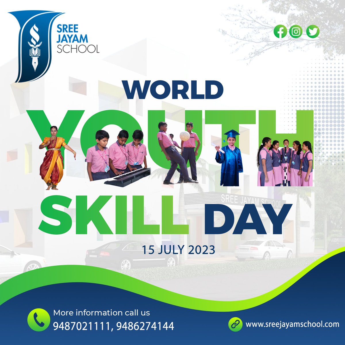 sreejayamschool's tweet image. World Youth Skill Day &amp;amp; Kamarajar Birthday
.                
Contact us: 9486274144 | 9487021111                                         
Facebook: facebook.com/sreejayamschool                               
#school #vellore #ICSEschool #worldyouthskillday #Kamarajar