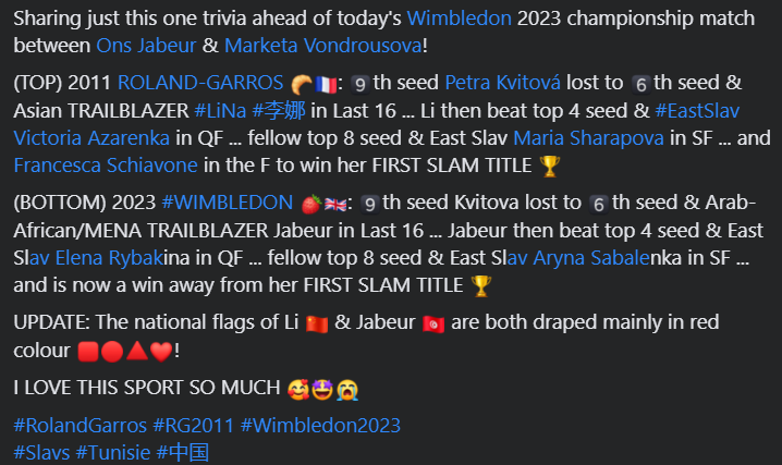 saberlenka's tweet photo. AHEAD of today's final #Wimbledon
Courtesy: @Petra_Kvitova the catalyst
Cc @vika7 @MariaSharapova @lenarybakina @SabalenkaA
#RolandGarros #RG2011 #Wimbledon2023 https://t.co/3HahS35rDY