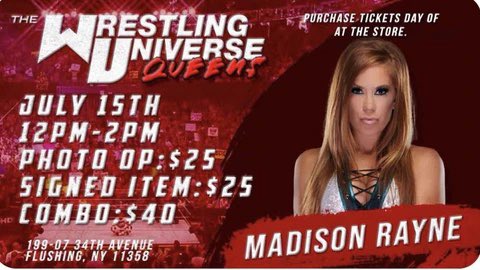 Today this Noon at @TheWrestlingUni @MadisonRayne is Gonna Do A Meet And Greet at 12-3 P.M. 

#supportimpactWrestlers  #globalwrestlingfamily #richiedegregpromotions #ImpactWrestling #thewrestlinguniverse