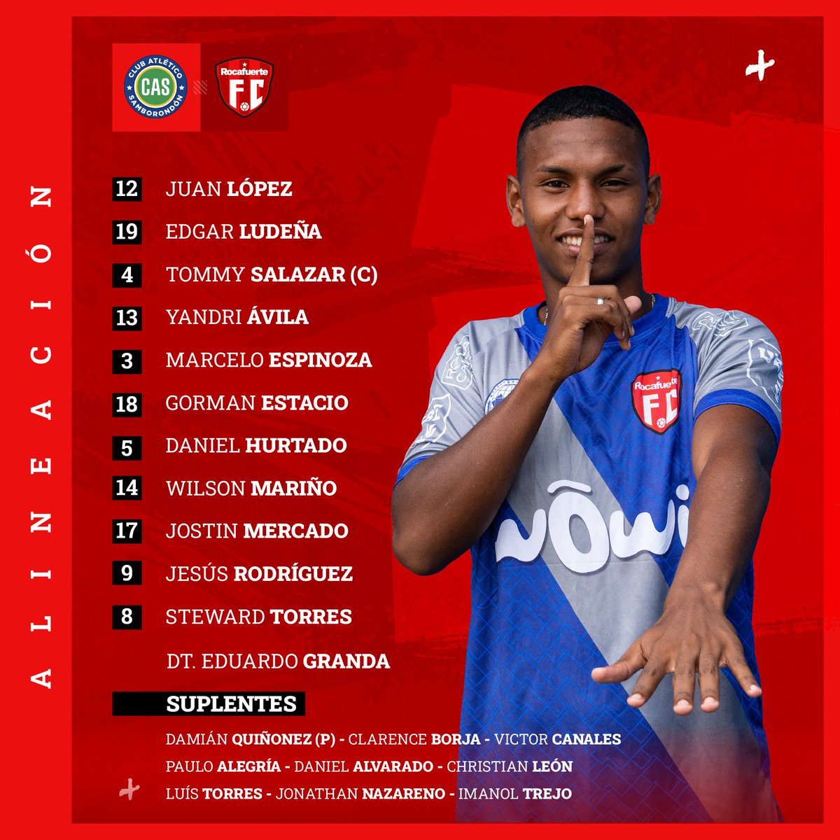 Rocafuerte_fc_'s tweet photo. 🔛 Este es el once inicial de #Rocafuerte

#VamosCementeros https://t.co/Z2FzZ2a3Gz