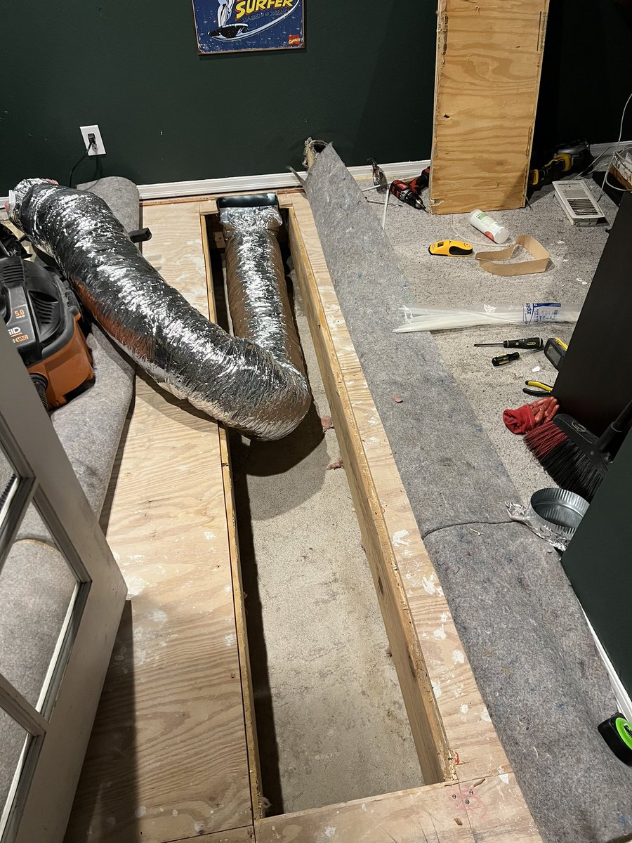 SethTBacon's tweet photo. Friday nights hit different owning a home

Office hasn’t been a part is the central air for the last 3 years since we bought the house due to rat damage (thankfully rats were cleared before the purchase of the house!)

What home project have you tackled or been putting off? https://t.co/SorKhd42kj