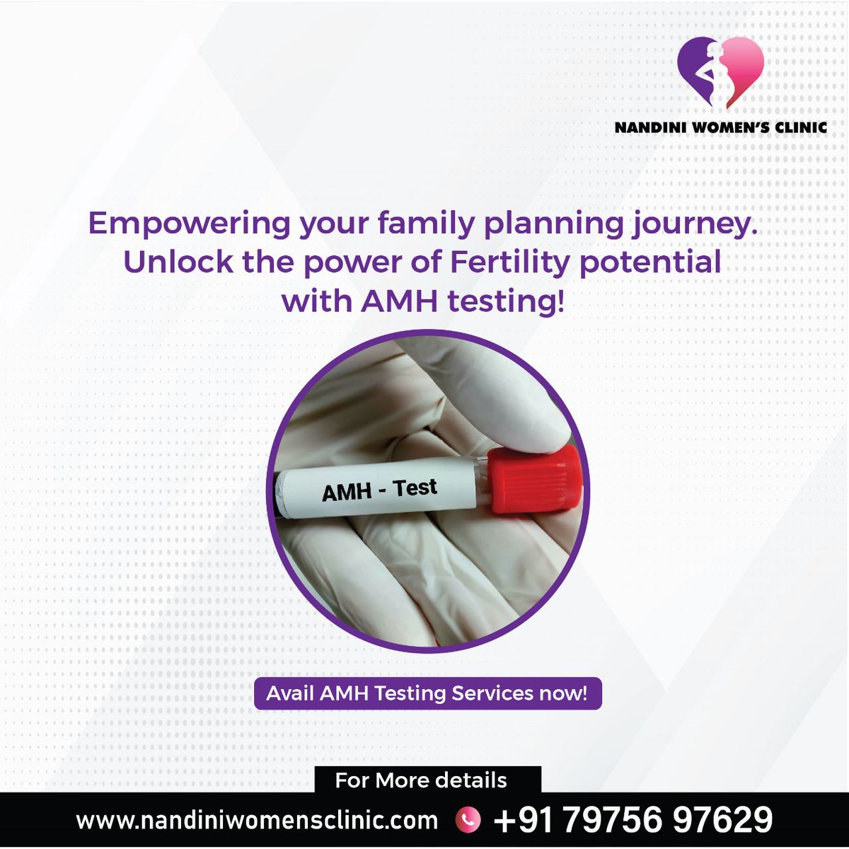 NandiniClinic's tweet image. Our AMH Testing services help you to discover your fertility insights and guide you through parenthood.
Visit Nandini Women’s Clinic now!

Our website: nandiniwomensclinic.com

#AMHtesting #fertility #nandiniwomensclinic #womenshealth #healthyliving #health #reproductivehealth