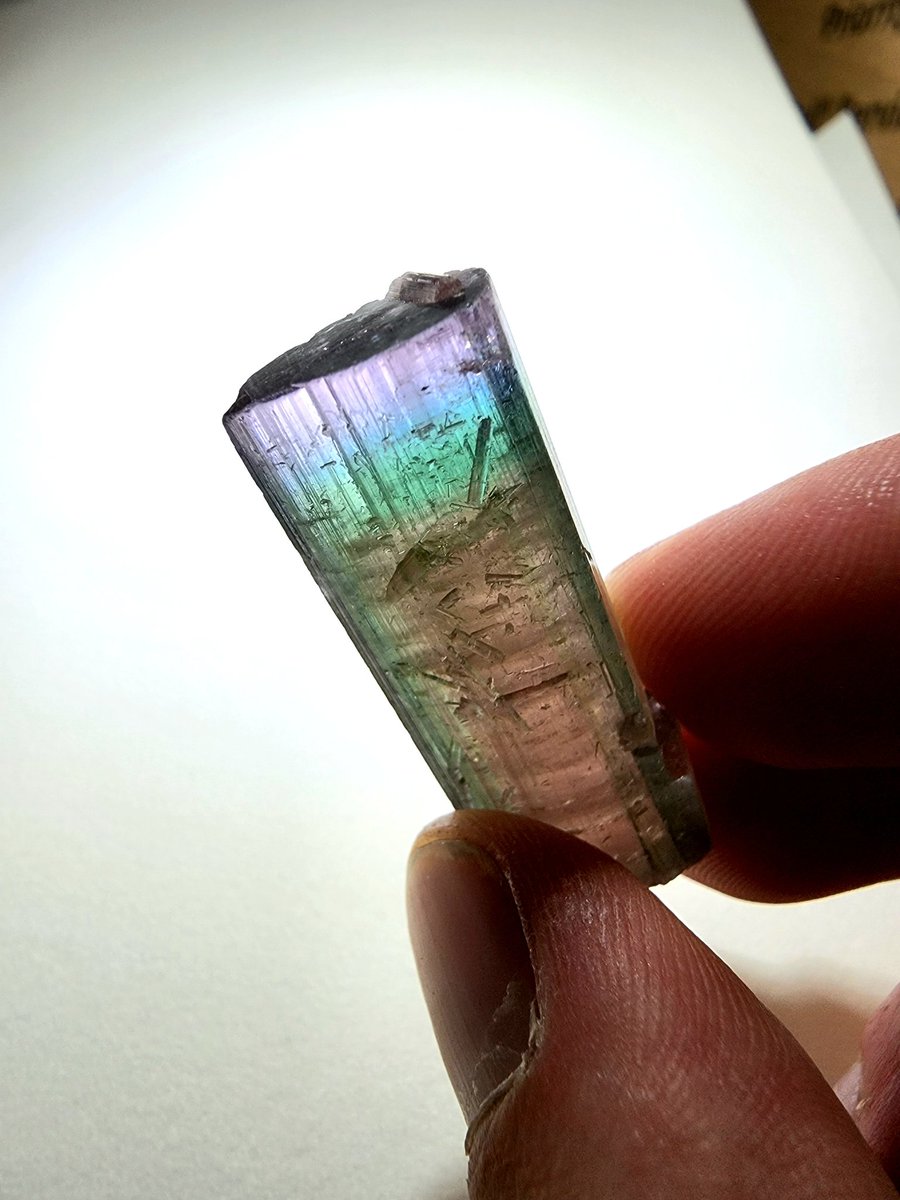 Incredible tourmaline crystal Can you believe this is completely natural? It just grew in a little pocket underground.
