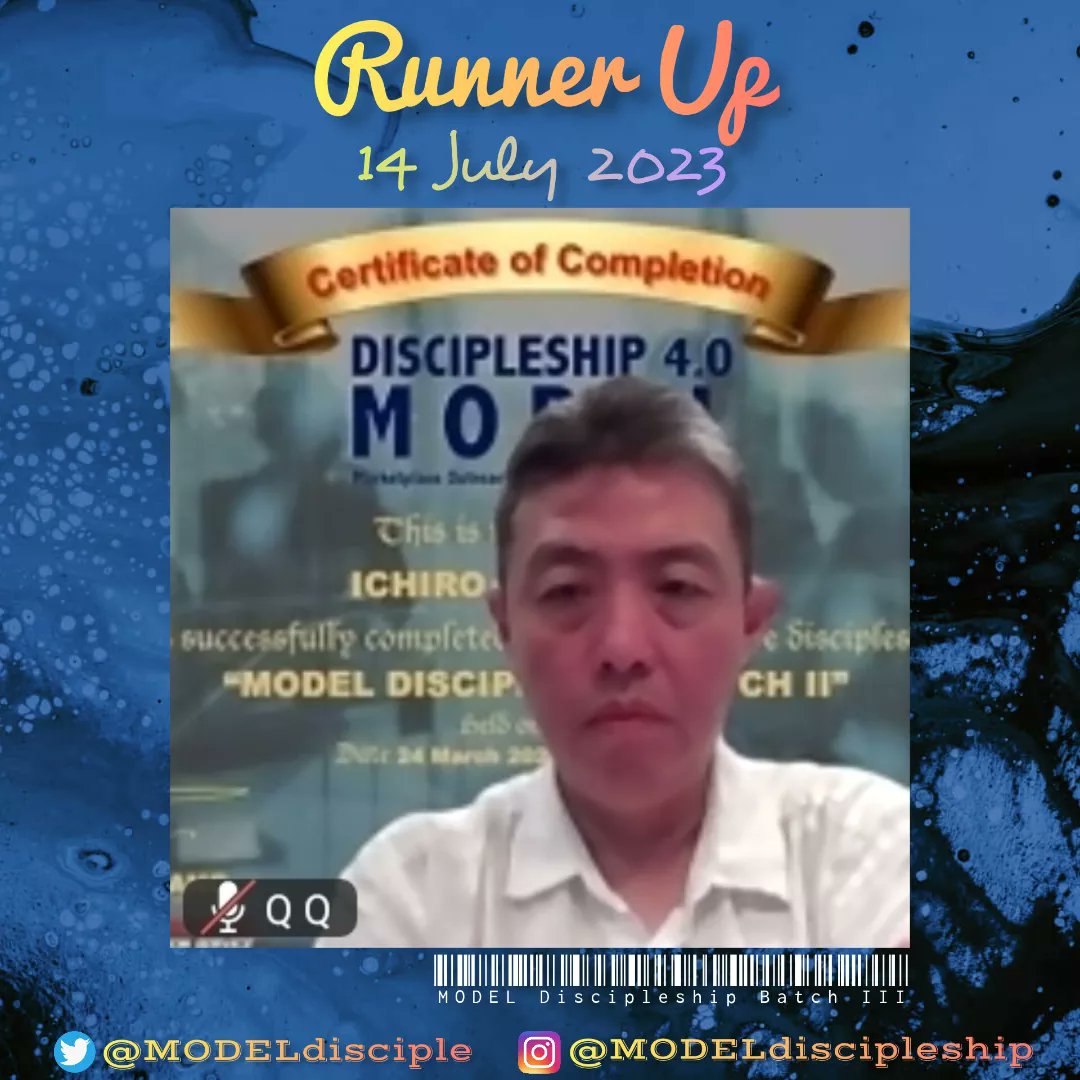 MODELdisciple's tweet photo. 6th Week -> 14 July 2023
• #DiscipleOfTheWeek •
🎉 Mrs. #SuzanaHartini 👏

• #RunnerUp
🎉 Mr. #IchiroHarijanto 👏

Discipleship 4.0
🇲 • 🇴 • 🇩 • 🇪• 🇱 https://t.co/UPmY0Sww57