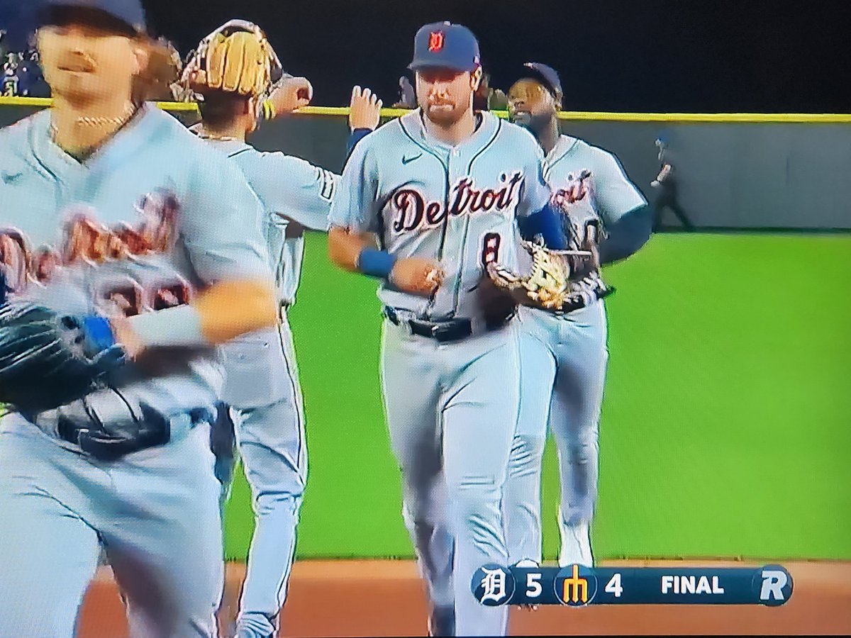 dclynick66's tweet photo. Our Detroit Tigers get 5 quality Innings out of Eduardo Rodriguez, &amp; a trifecta of Homer's from Kerry Carpenter, Akil Baddoo, &amp; Nick Maton. Alex Lange didn't have a great outing, but got the save.  Tigers 5 Mariners 4. Final. 👍 #RepDetroit https://t.co/efFff2W08k