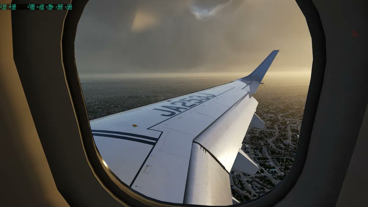JapanAirVirtual's tweet photo. その翼の景色と着陸の予感！ ❤️ 
That wing view and anticipation of landing! ❤️ 

#JALV #japanairvirtual #JALVirtual #Japanairlinesvirtual #wingview #landing #homecoming https://t.co/jPPGTa1DiA