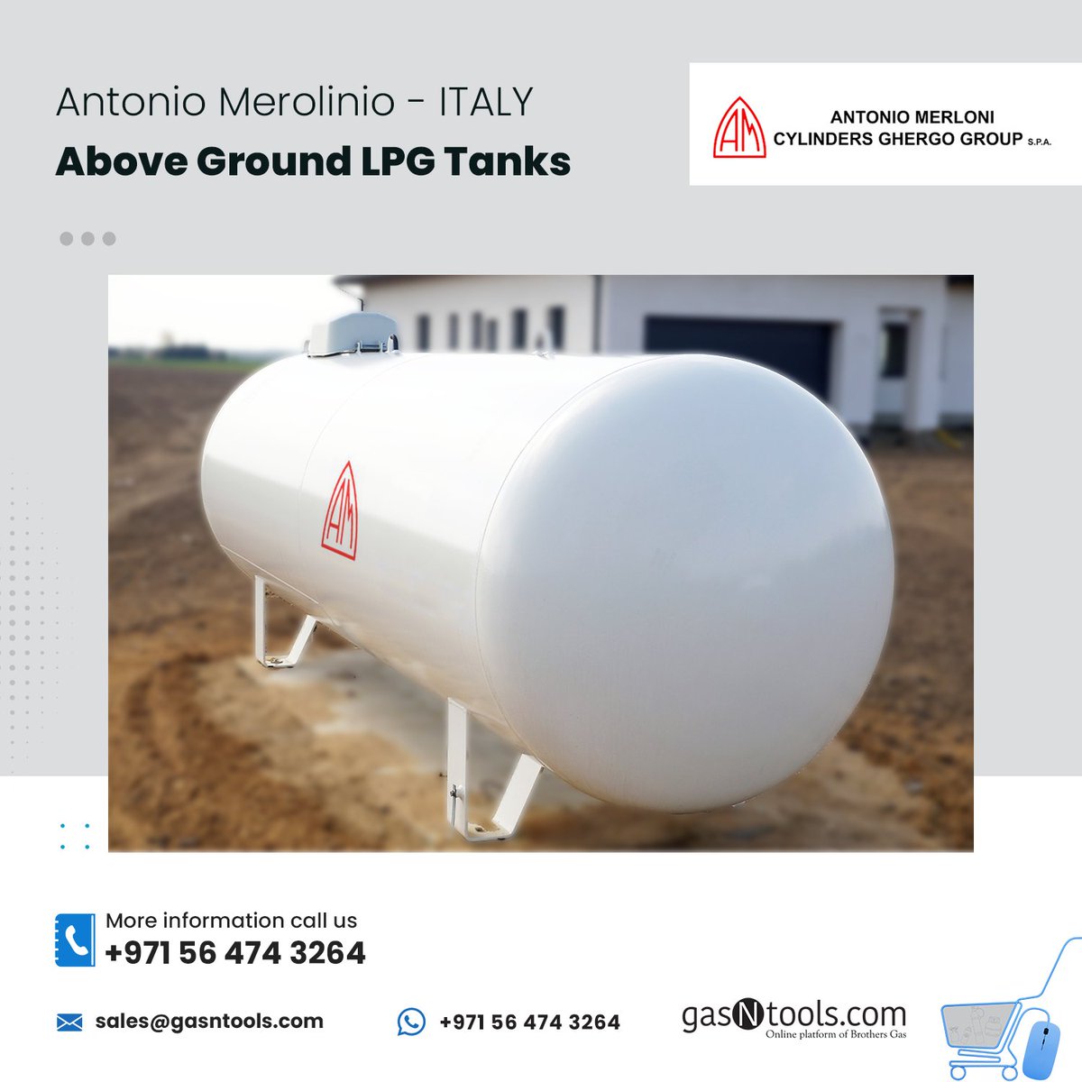 GasNtools's tweet image. Horizontal Above Ground Italian LPG Gas Tanks from Antonio Merloni 🇮🇹

📞 Call/WhatsApp: +971 56 474 3264
📧 sales@gasntools.com
🌐 gasntools.com

#gasntools #gasinstallation #lpgtanks #gastanks #oilandgas #gasstorage #mena #uae #oman #saudi #asia #africa