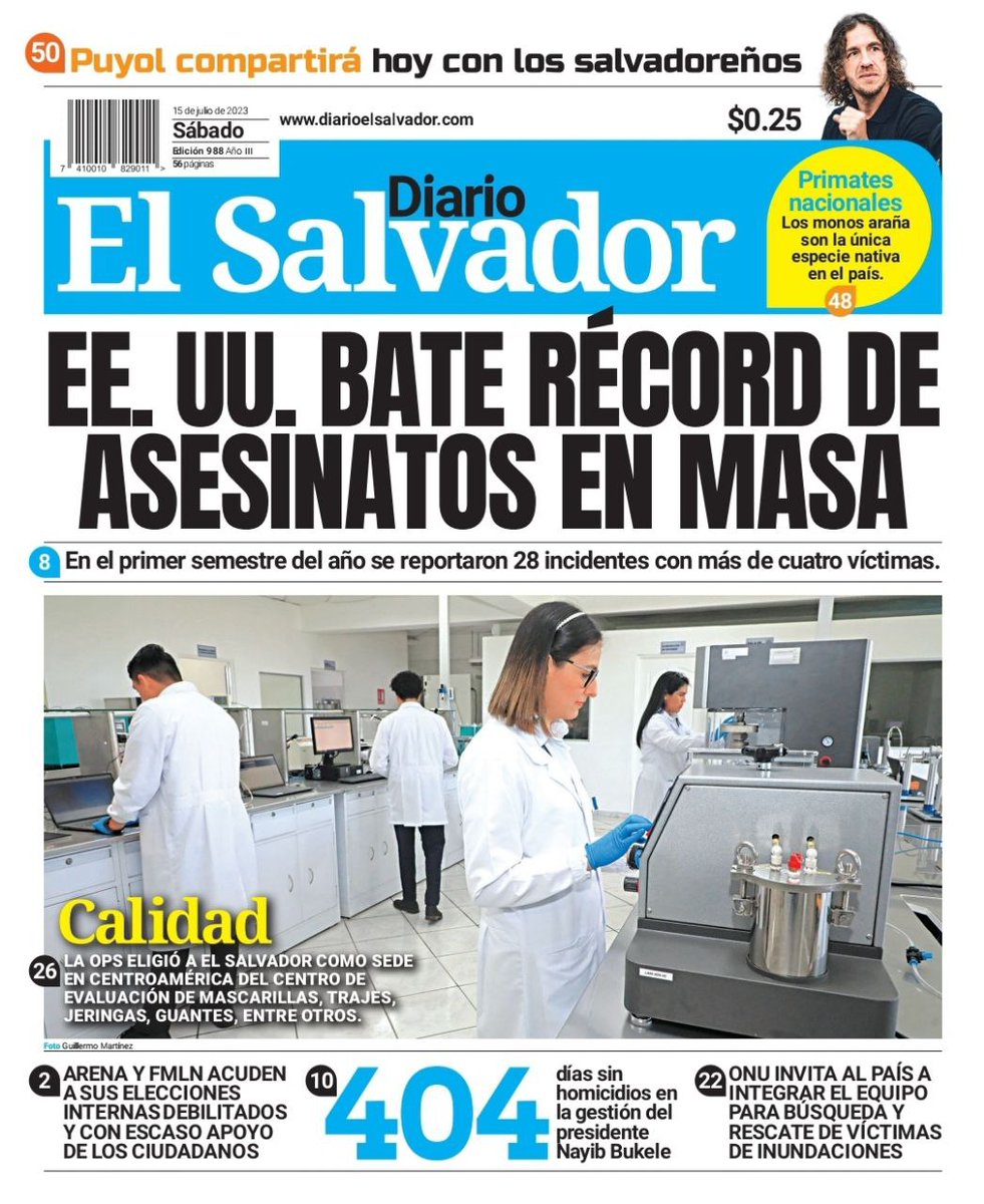 elsalvador's tweet photo. Esta es la portada de #DiarioElSalvador de este sábado, 15 de julio de 2023. #DiarioES

Más información en ➡️➡️ https://t.co/mDLrsjkkvw https://t.co/3RFAVSC97J
