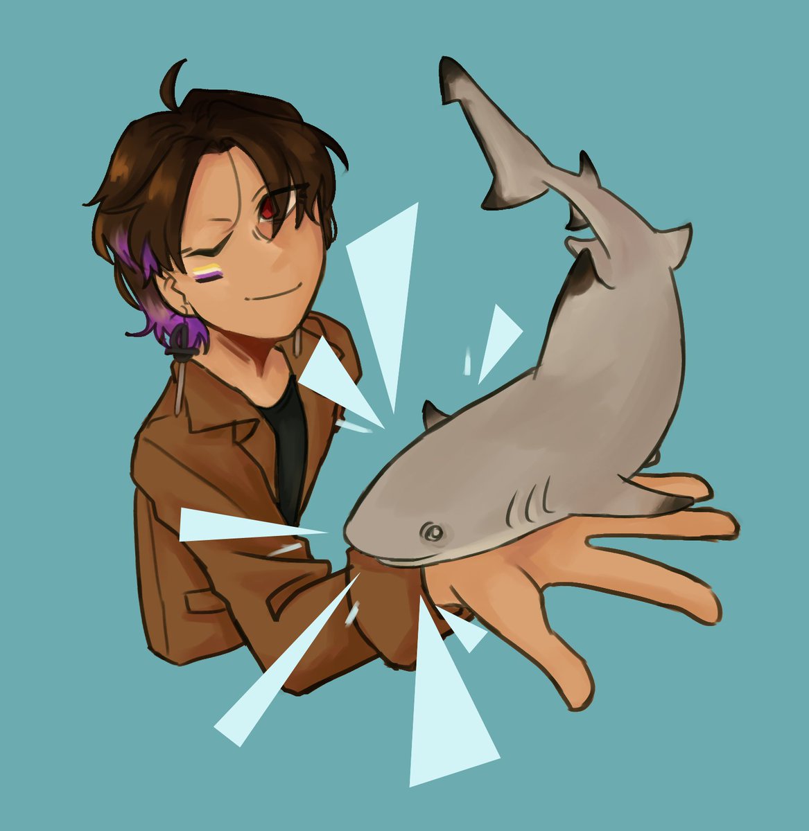 it's dangerous to go alone! take this! 🦈

#NonBinaryPeoplesDay #SharkAwarenessDay