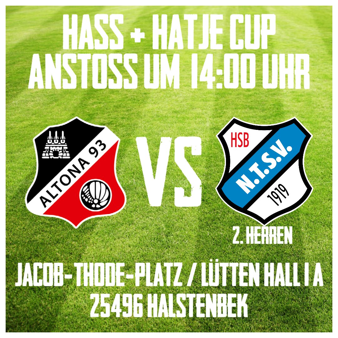 AltonaerFC1893's tweet photo. Das nächste Testspiel steht an.🔥 Bei traumhaften Wetter treffen wir um 14 Uhr auf die 2. Herren vom @NTSV_Liga bei unseren Gastgebern vom SV Halstenbek-Rellingen. 👏 Kommt vorbei und genießt das Spiel bei Bratwurst &amp; Bier. Say Uh-Ah-Altona.�� #altona93 #fussball #groundhopping https://t.co/I9oL10pFo4