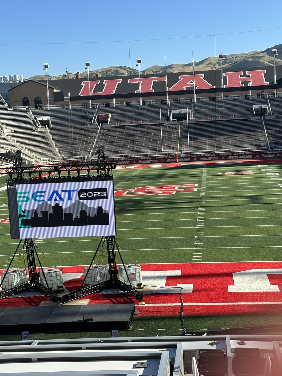 TicketTimeMach1's tweet photo. Great 1st day at @SEATconference!@Rice_Eccles at @UUtah. Shout out to Josh Barney for bringing it back after a long hiatus.
Fun happy hour by @getvozzi
Excited to see what Day 2 brings!
#SEATSLC2023
#TicketsAreComing #ThatsTheTicket #MobileTicketsAreLame #TicketTimeMachine™ https://t.co/A4t0dTcRB4