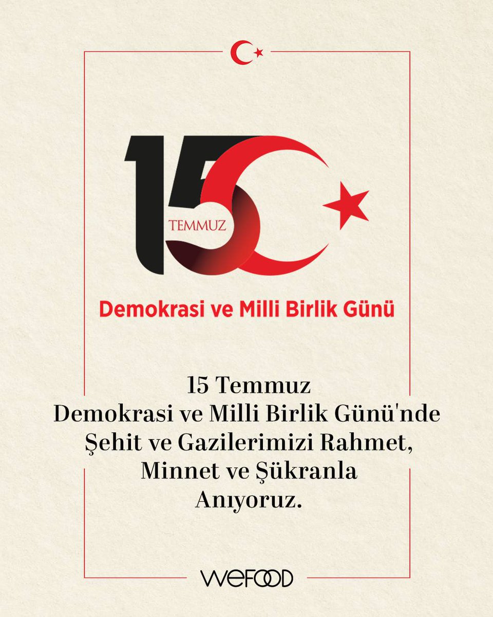 15 Temmuz Demokrasi ve Milli Birlik Günü'nde şehit ve gazilerimizi rahmet, minnet ve şükranla anıyoruz.