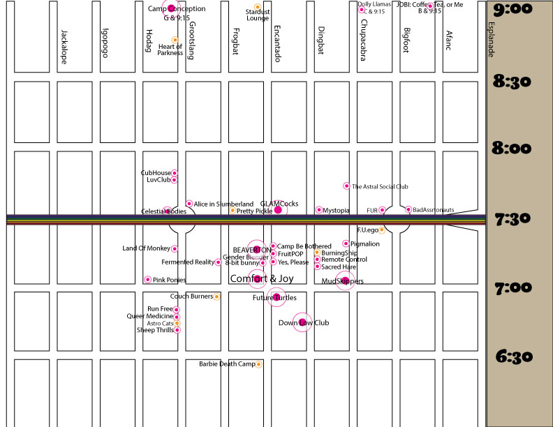 queer_burners's tweet photo. Read past posts with the map to see why this is more important than ever. Not a perfect map, but  relatively right location based on the info I have. Is your Directory List updated?  Version 3.0 p.s. I do have a few more shiny things to add so hit me back at your leisure. https://t.co/YWxmSmk59C