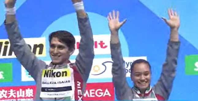 COM_Mexico's tweet photo. México gana su primera medalla en Campeonato Mundial de Deportes Acuáticos Fukuoka 2023.
Dupla integrada por @diegoballezaisa y @vividelangelmx con plata en plataforma sincronizada mixta con 313.44 pts.

🥇China     339.54
🥈México  313.44
🥉Japón     305.34

#TodosSomosOlímpicos https://t.co/PLauCW7OQD