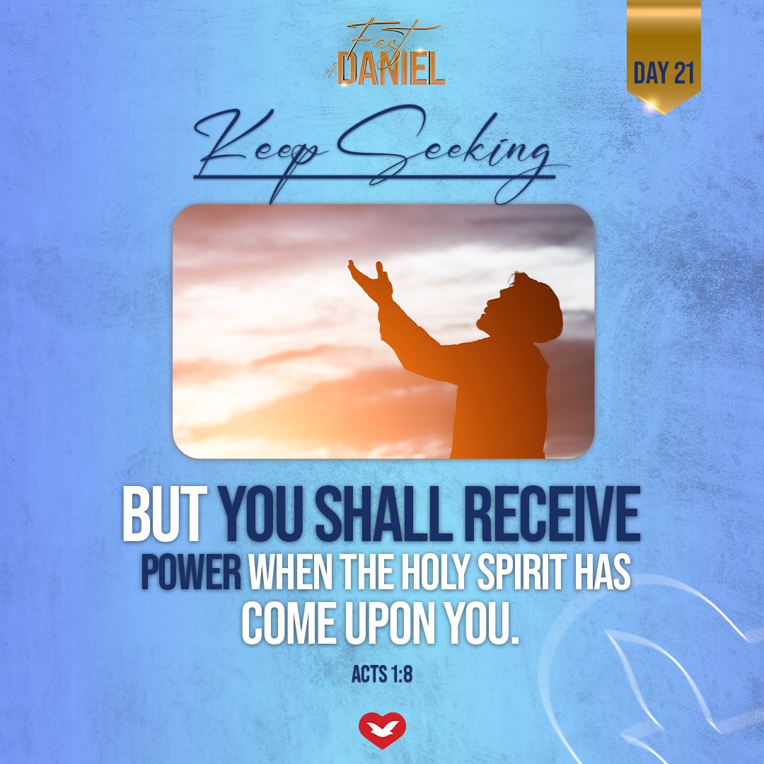 UCKGSA's tweet photo. Today might be Day 21 of the Fast of Daniel but if you still havenโt received the Holy Spirit, donโt give up; keep seeking.
#FastofDaniel #Day21 #keepseeking #21daychallenge #spiritualgrowth #Bible #meditate #Universal #UCKG #southafrica #salvation #faith https://t.co/pEGWL7n9Ik