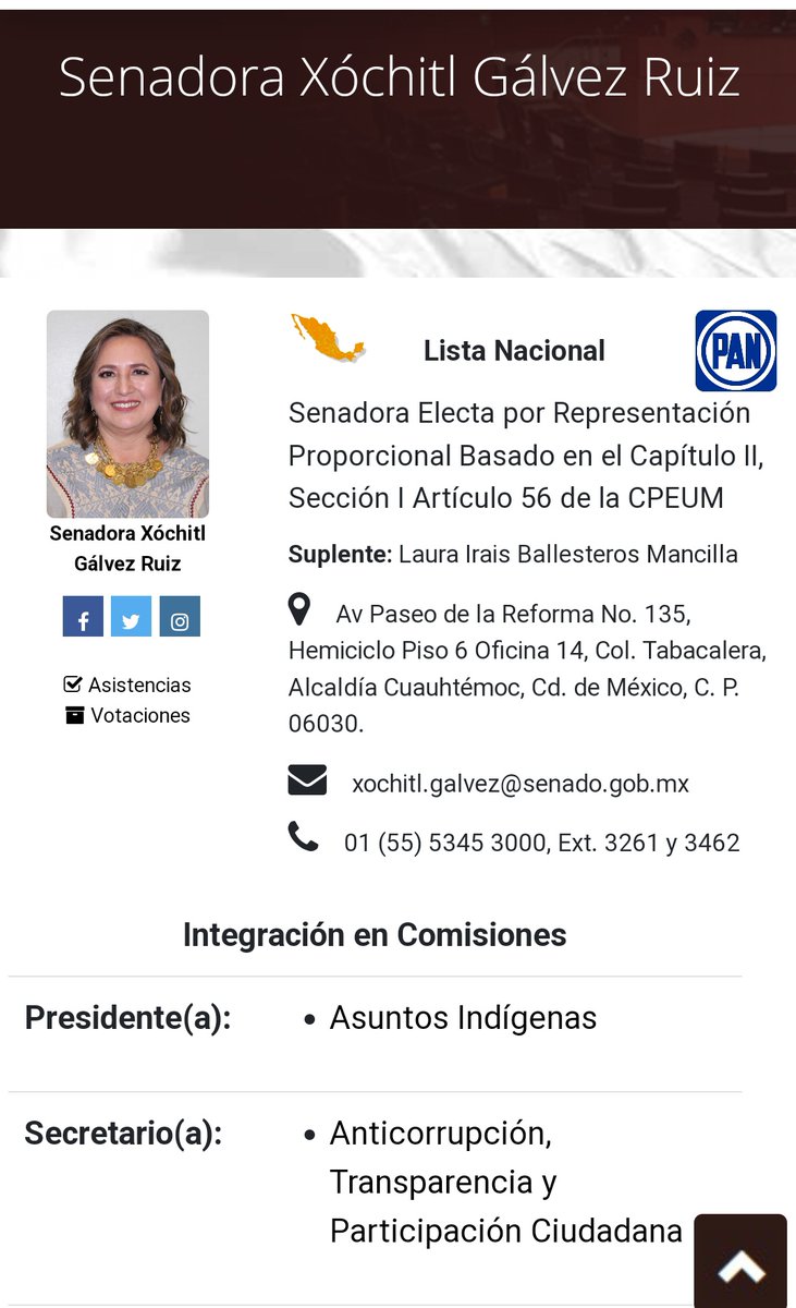 jhonlinx's tweet photo. @MglMauricio @XochitlGalvez @AccionNacional @MarkoCortes @PRI_Nacional @alitomorenoc Y en varias entrevistas ya se presenta como "senadora con licencia".
Lo cual también es una falacia que ella misma ha afirmado ser verdad "no dejará su curul hasta que termine el proceso de selección"
Y también miente cuando dice que ella no pertenece al PAN. https://t.co/lsuUR20b5J