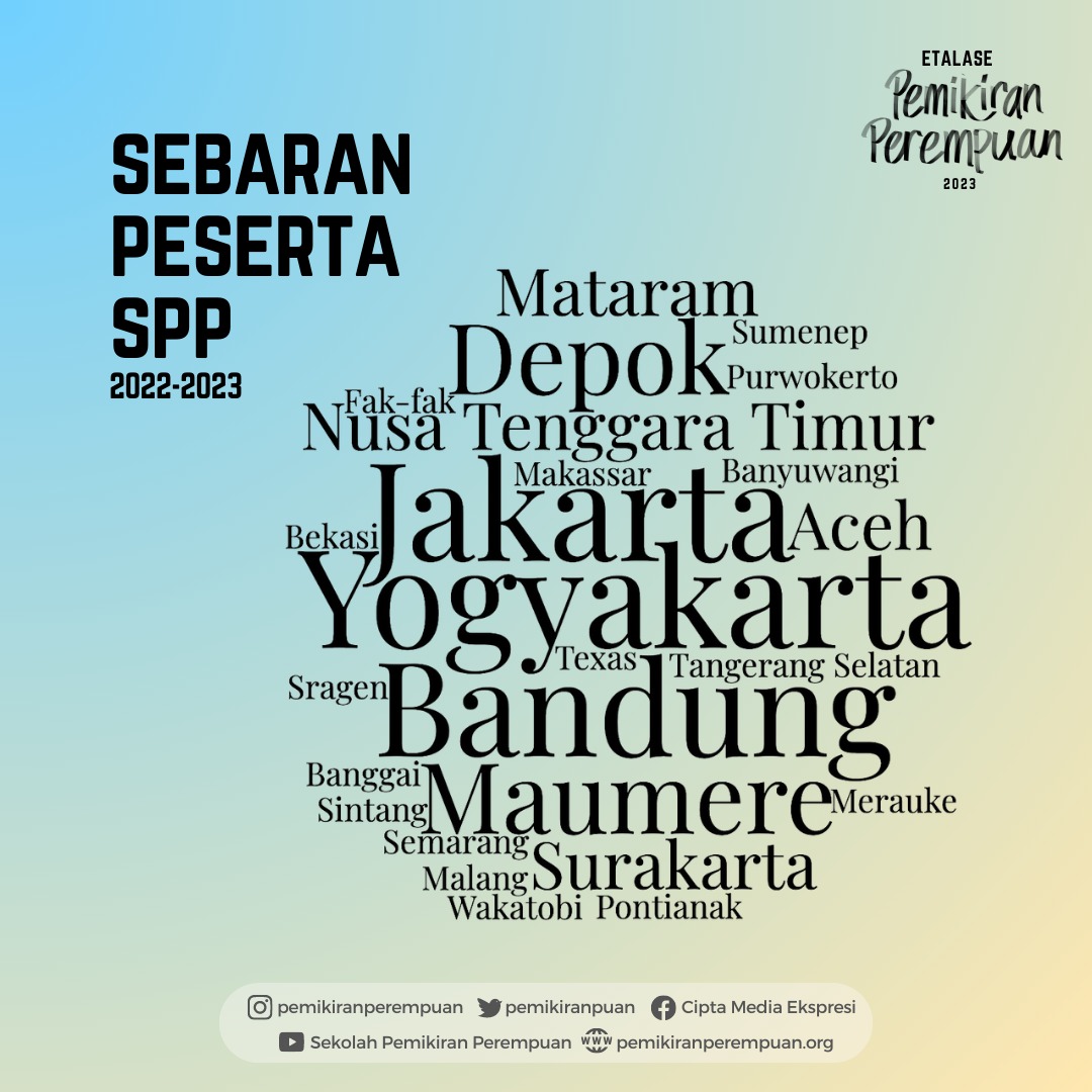 Dukungan Anda akan membantu keberlangsungan ruang belajar di SPP dan Etalase bagi puan-puan di nusantara, di bidang seni dan budaya, dengan semangat lintas batas disiplin, kelas, wilayah geografis, budaya, dan generasi.