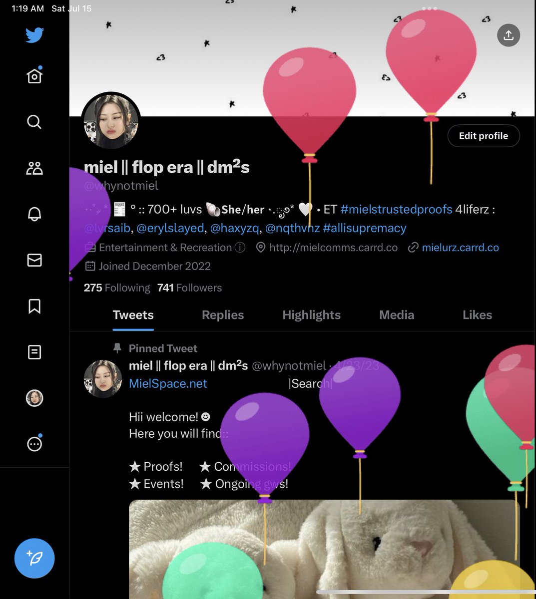 — aaa ! Its my day today, visit my profile for balloons !! 🥳💗