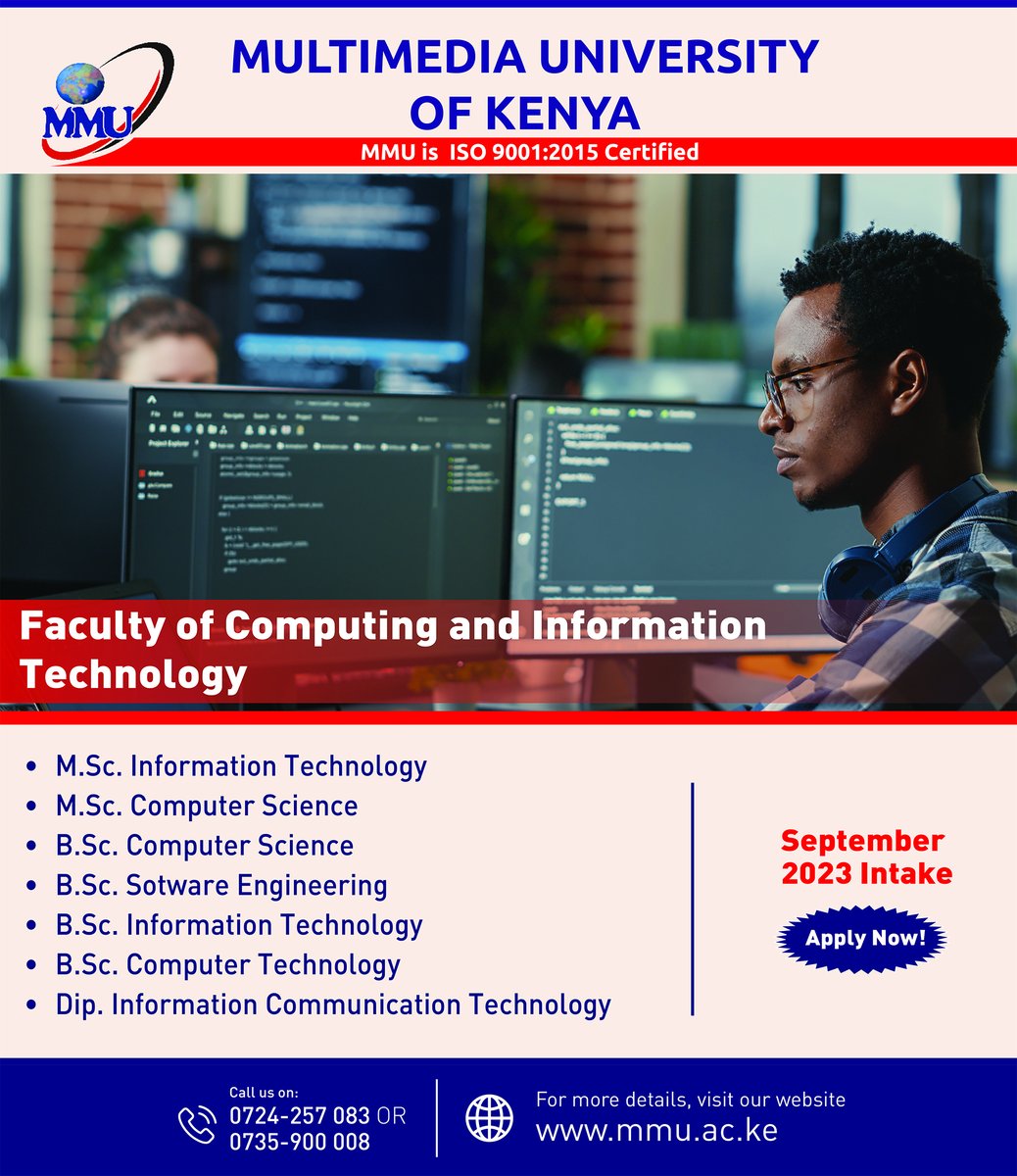 Whether you want to learn how to develop cutting-edge apps or design user-friendly interfaces, at MMU, you will be taught by some of the best ICT experts and industry thought leaders like <a href="/JWalu/">J. Walu, OGW</a>, young innovative minds like <a href="/teacherkaris/">Kelvin Kariuki</a>, <a href="/Mutuvi/">Steve Mutuvi</a>, <a href="/ManotiZulu/">Geoffrey Zulu Manoti</a> among others.