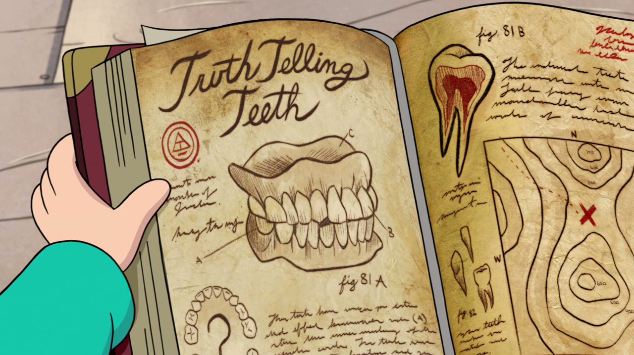ChelseatheCartoonGal on X: Imagine if in the Bottomless Pit episode  while Stan is wearing the truth teeth, Dipper asks who the author of the  journals was and Stan just casually mentions it