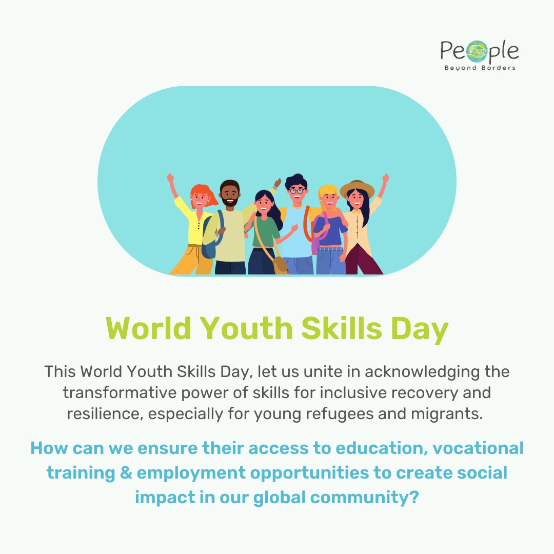 On #WorldYouthSkillsDay, we celebrate the resilience & potential of young #refugees & #migrants worldwide. Skills empower individuals and pave the way for #inclusivesocieties. Let's create opportunities for their #skilldevelopment and unlock their untapped potential.