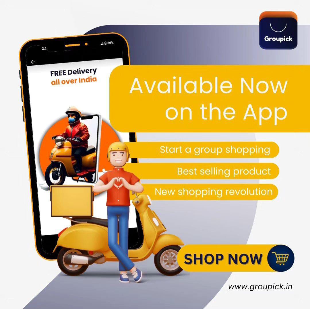 Groupickapp's tweet photo. "🛍️ Don't wait for sales or end-of-season! 🎉 Discover the ultimate group shopping experience with Groupick! 🌟 Shop anytime, anywhere, and score amazing deals 24x7! 💸 #Groupick #ShopTogether #NeverMissADeal #freedelivery #onlineshopping #shopping #twittertoptrend https://t.co/tKrs7Y7Skd