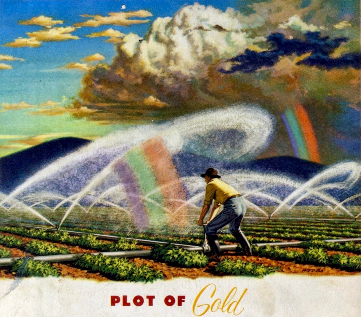 In #JULY 1953
‘Plot of Gold’
#Illustration by Woodi Ishmael (1914-1995)
#illustrationart #illustrationartists #WoodiIshmael #farming #agriculture #irrigation #irrigationsystems