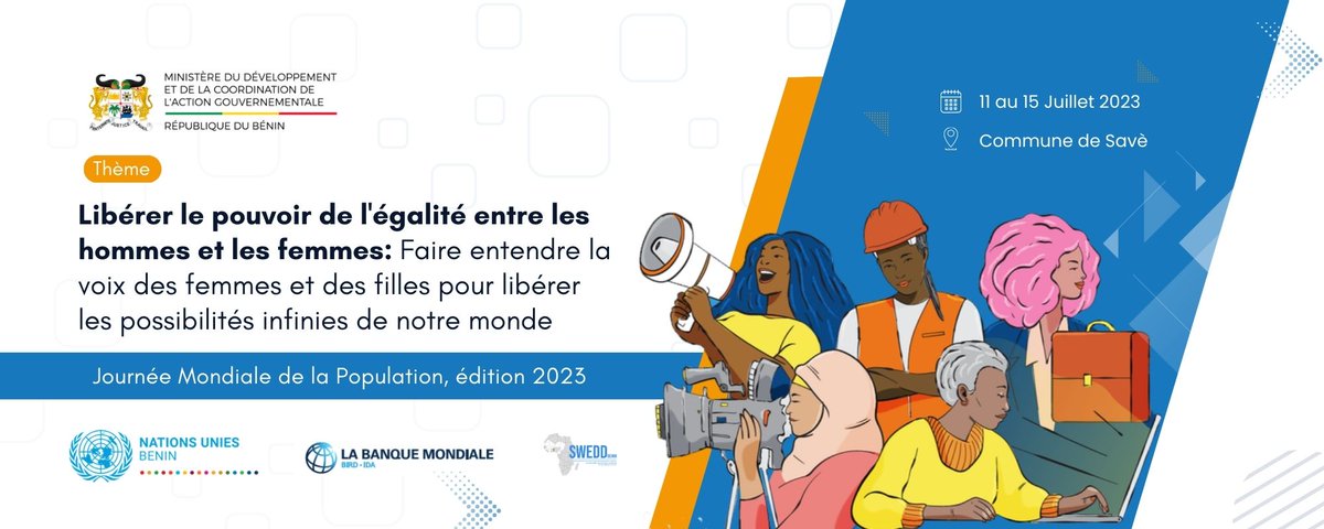 📢Commémoration officielle ce jour de la #JMP2023 au Bénin🇧🇯, la commune de #Savè accueille toutes les délégations autour du thème " Libérer le pouvoir de l'égalité des sexes: Faire entendre la voix des femmes et des filles pour libérer les possibilités infinies de notre monde