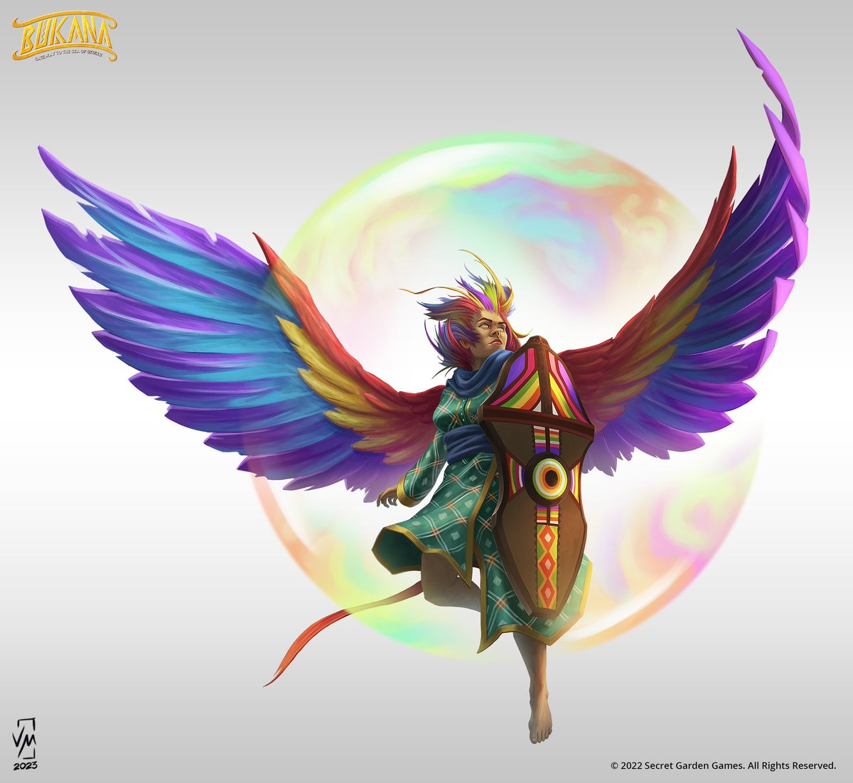 vonmilano's tweet image. Another commission done last year for Bukana: Gateway to the Sea of Skull, a D&amp;amp;D 5E supplement book based on Philippine Mythology creatures.

Here is my take on the Biraddali. They are female winged beings with the glowing beauty of the rainbow.

artstation.com/artwork/elmAlX