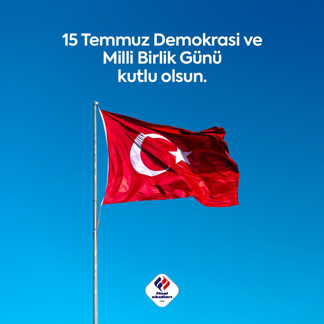 finalokullari's tweet photo. 15 Temmuz Demokrasi ve Milli Birlik Günü kutlu olsun.

#FinalOkulları #15TemmuzDemokrasiveMilliBirlikGünü https://t.co/ZbrW3fzXKT