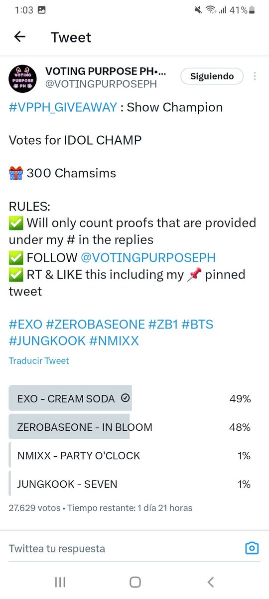 @VOTINGPURPOSEPH #VPPH_GIVEAWAY Done for #EXO