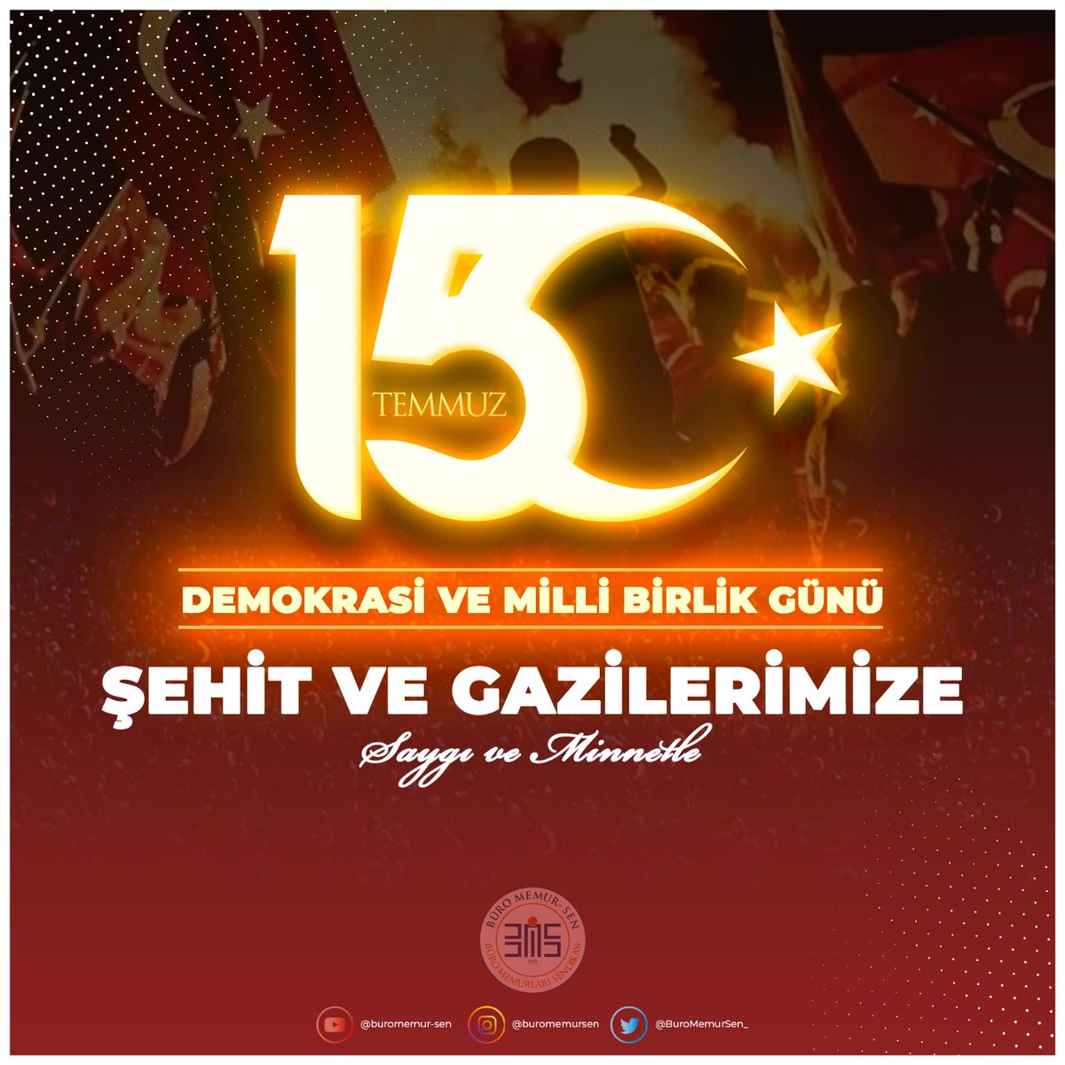 Unutmadık!
Unutmayacağız!
Unutturmayacağız!

Vatanımızın birlik ve beraberliği için şehadete yürüyen #15Temmuz demokrasi mücadelesi kahramanlarını rahmet ve minnetle yâd ediyorum. #TürkiyeAşkına