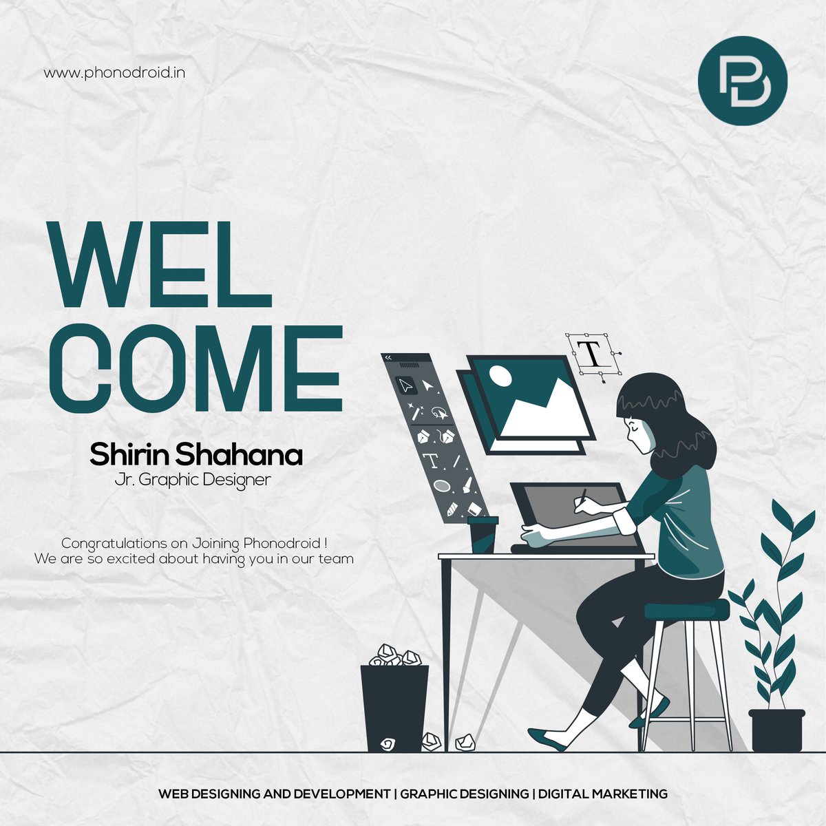 phonodroid_'s tweet image. "Join us in welcoming Shirin Shahana, our newest addition to the design dream team! As our Junior Graphic Designer, they'll be instrumental in shaping our visual identity. Get ready for some stunning creations! #NewTeamMember #DesignEnthusiast"