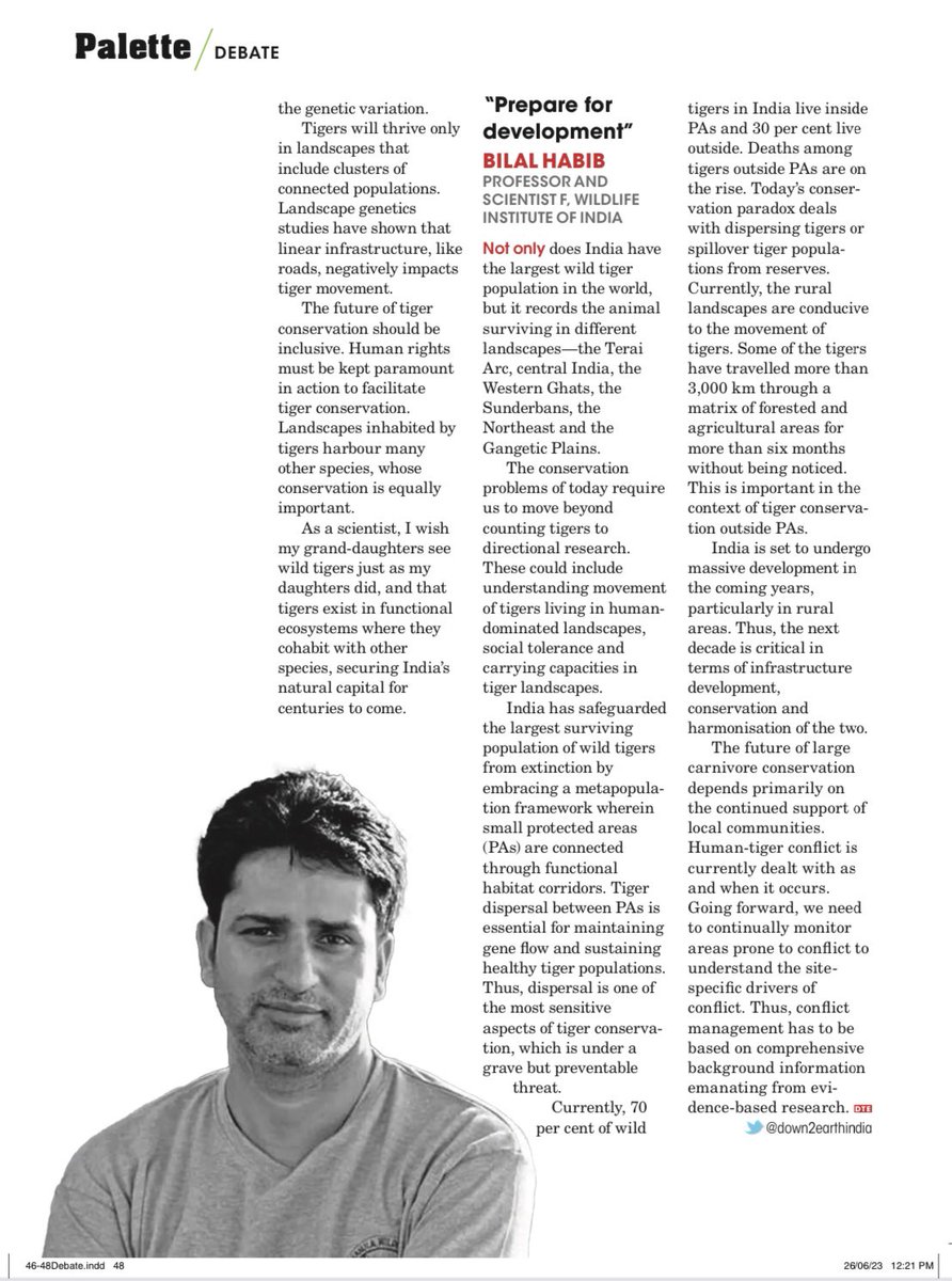 Prepare for development - India is set to undergo massive development in the coming years, particularly in rural areas. The next decade is critical in
terms of infrastructure development, conservation and harmonisation of the two. <a href="/ntca_india/">National Tiger Conservation Authority</a> <a href="/moefcc/">MoEF&CC</a> <a href="/vrtiwari1/">Virendra Tiwari</a> <a href="/wildwithwolves/">Bilal Habib</a>