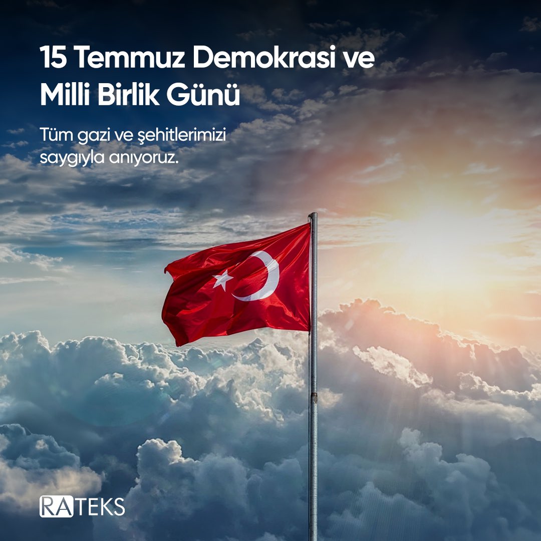 goldstarteks's tweet photo. 15 Temmuz Demokrasi ve Milli Birlik Günü'nde, tüm gazi ve şehitlerimizi saygıyla anıyoruz.
#Rateks #Goldstar
#15TemmuzDemokrasiveMilliBirlikGünü https://t.co/oDVCnZX7hC