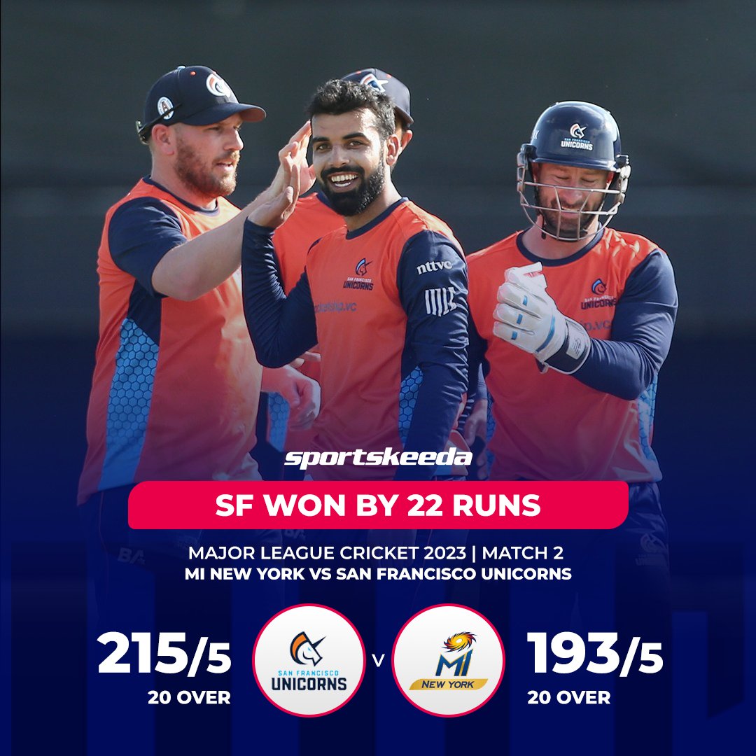 Sportskeeda on X: “San Francisco Unicorns beat MI New York by 12