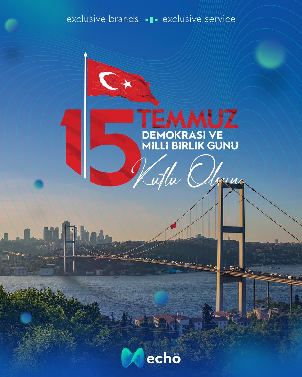 echo_ccs's tweet photo. 15 Temmuz Demokrasi ve Milli Birlik Günü kutlu olsun! 🇹🇷
#15Temmuz #demokrasivemillibirlikgünü https://t.co/7QzIAgAxrE