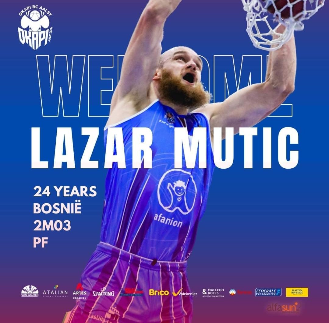 Done deal: Lazar Mutic (203-SF/PF-99) is ready to set some fire in the Okapi Aalst Forum! 🏀📝 #BNXT