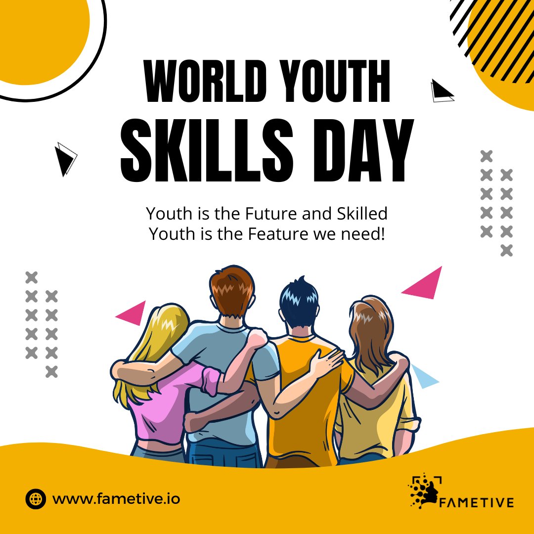 <a href="/fametive_io/">Fametive</a> celebrates #worldyouthday with our community to encourage Genz and youth to become #skillful and make this world a better place together. 

Let's skill up together! 💪🚀

 #WorldYouthSkillsDay #Web3Enrichment