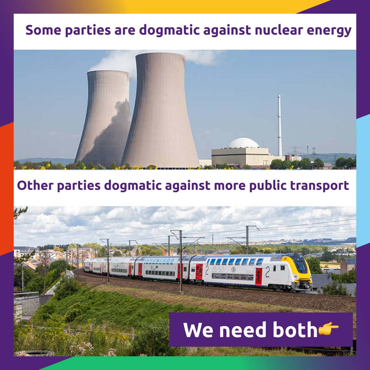 VoltBelgium's tweet image. La #science &amp;gt; le #dogmatisme : embrassons toutes les solutions. @VoltBelgium milite pour l&apos;abolition de la loi sur la sortie du nucléaire et investissons massivement dans les transports publics pour réduire les émissions de CO2 et améliorer la qualité de l&apos;air.